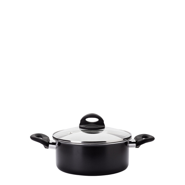Kasserolle 20 cm mit Glasdeckel Venus Lunasol Induktion black