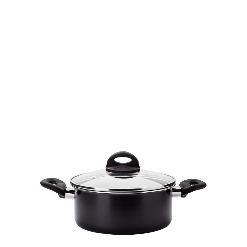 Casseruola con coperchio in vetro ø 20 cm - Venus Lunasol Induktion black