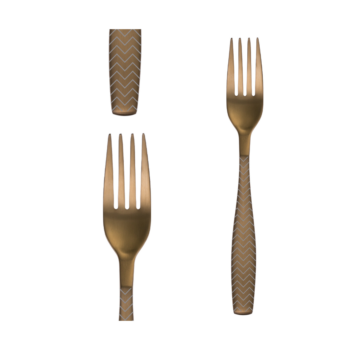 Set di posate 24 pezzi - Gaya All Satin oro - Chevron