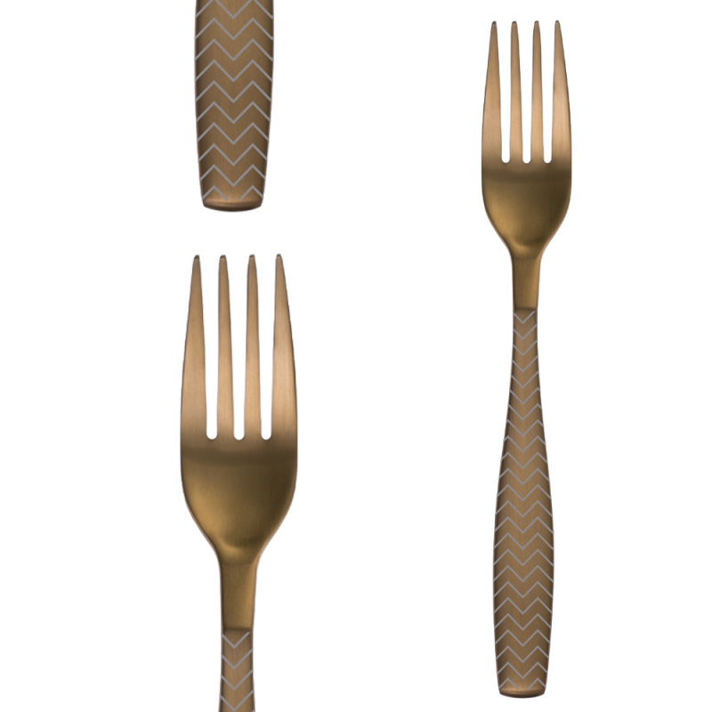 Set di posate 24 pezzi - Gaya All Satin oro - Chevron