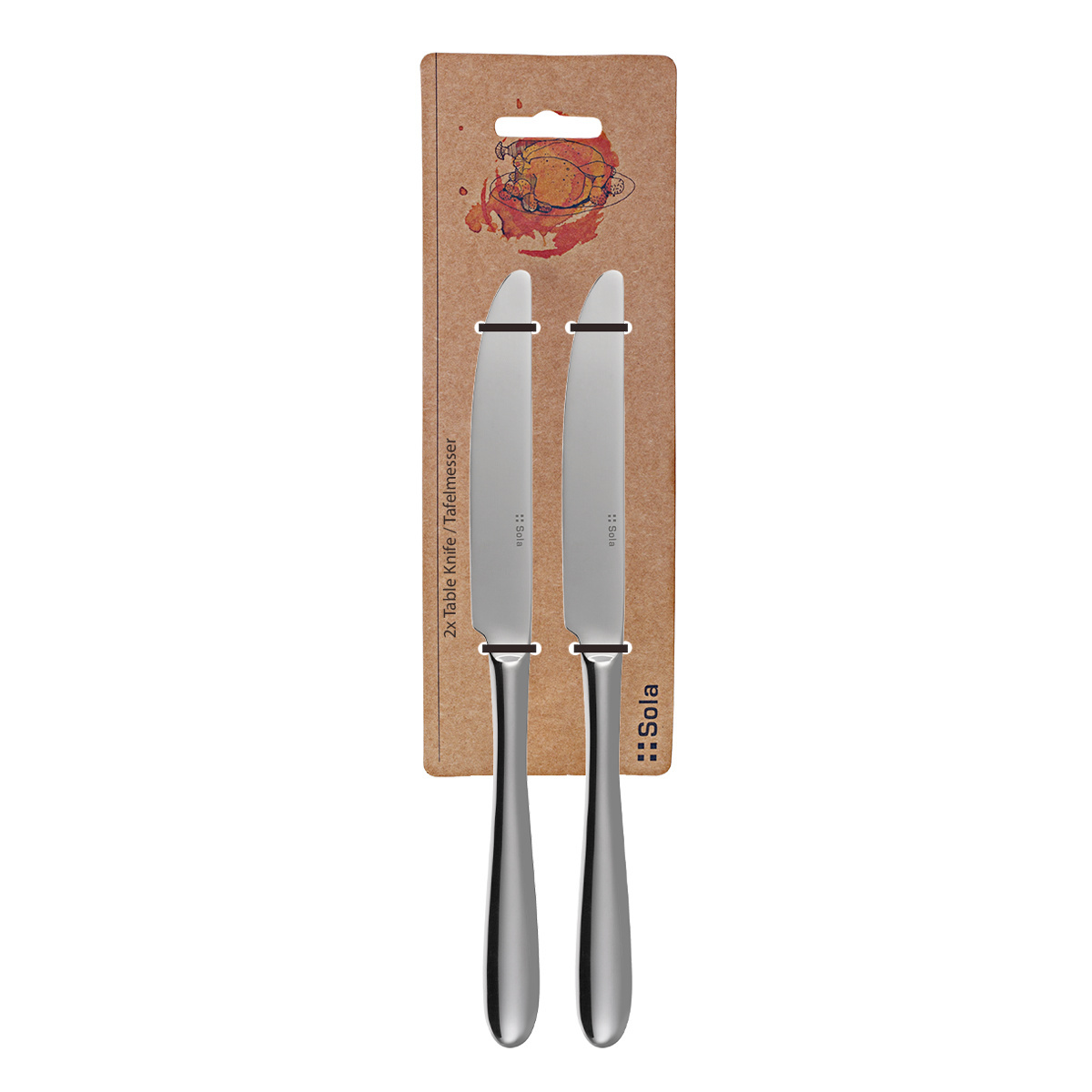 Knife with Solid Handle 2-pc Set – Basic Alpha