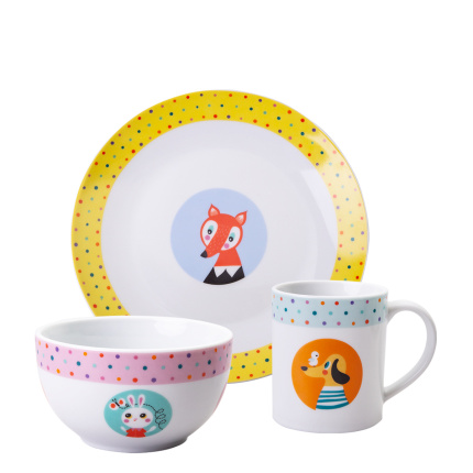 Children's porcelain set 3 pcs – KIDS World Animals