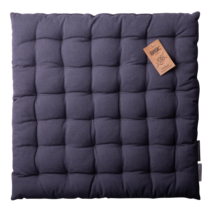 Steel grey cotton chair cushion 40 x 40 x 4 cm – Basic Ambiente