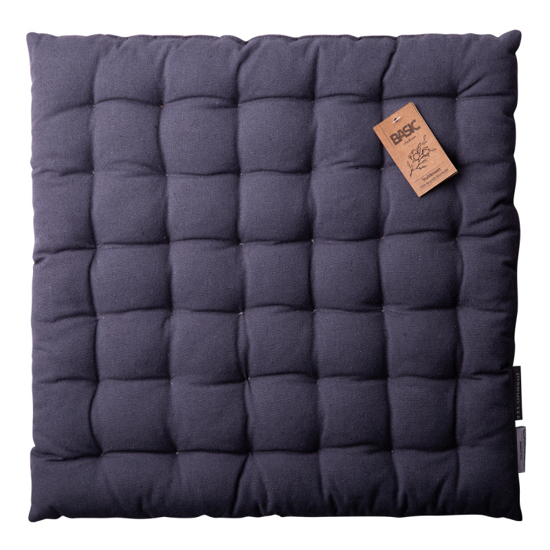 Steel grey cotton chair cushion 40 x 40 x 4 cm – Basic Ambiente