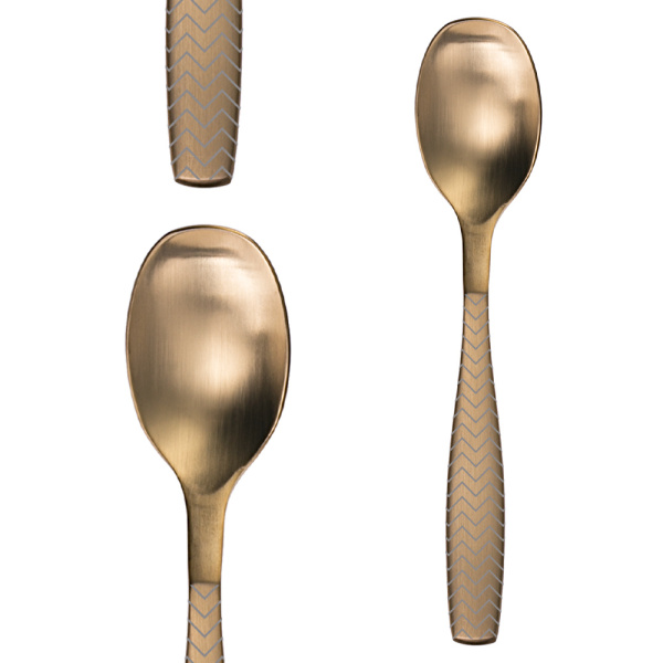 Set di posate 24 pezzi - Gaya All Satin oro - Chevron