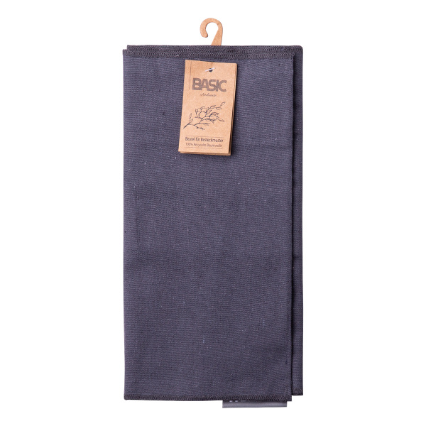 Steel gray cotton case for storing cutlery 52 x 26 cm - Basic Ambiente