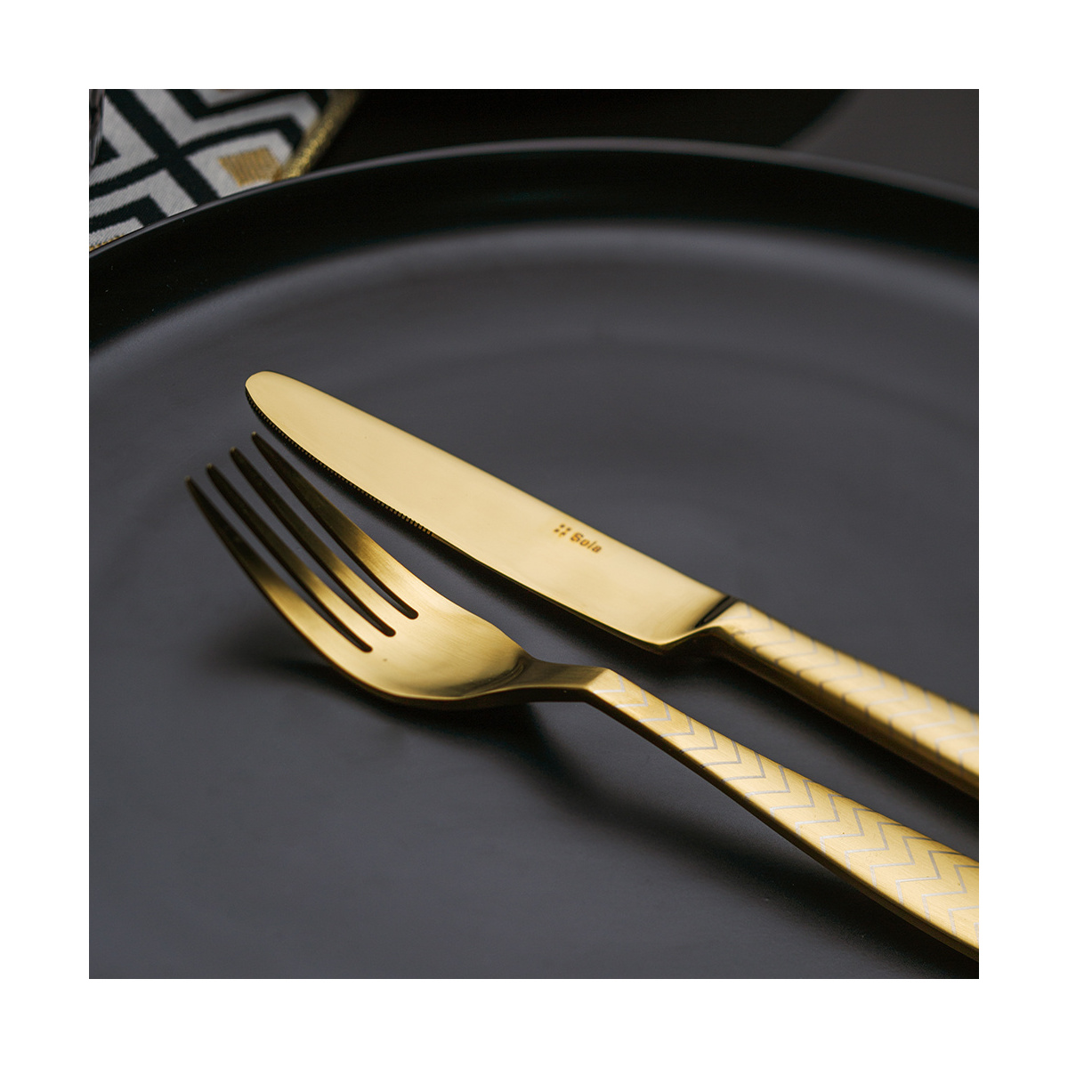 Set di posate 24 pezzi - Gaya All Satin oro - Chevron