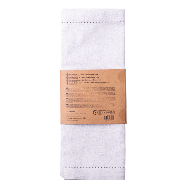 Grey cotton placemat 32 x 48 cm 2 pcs – Basic Ambiente