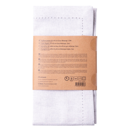 Grey cotton napkins 45 x 45 cm 2 pcs – Basic Ambiente