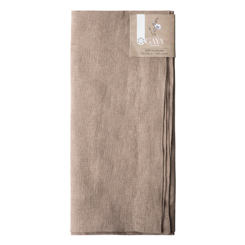 Bronze linen table runner 50 x 140 cm - Gaya Ambiente