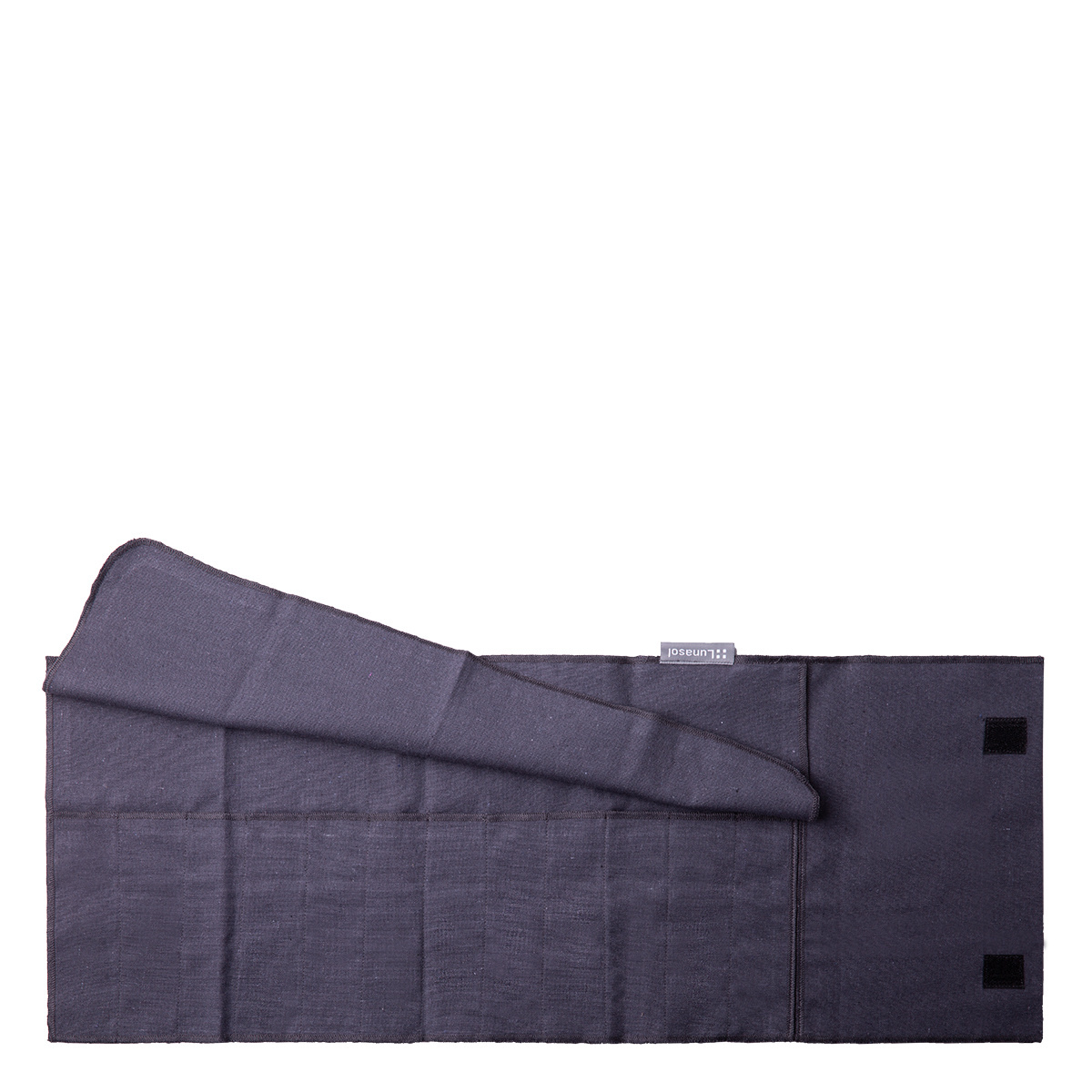 Steel gray cotton case for storing cutlery 52 x 26 cm - Basic Ambiente