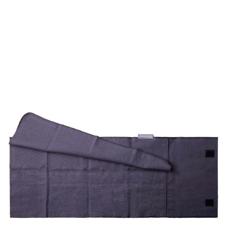 Steel gray cotton case for storing cutlery 52 x 26 cm - Basic Ambiente
