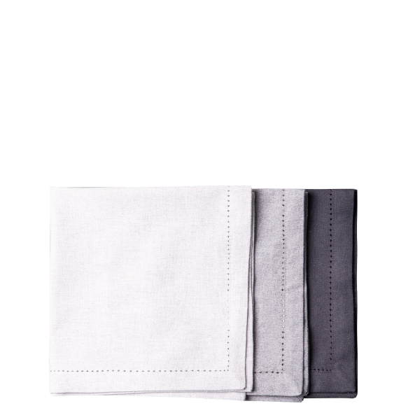 Steel grey cotton napkins 45 x 45 cm 2 pcs – Basic Ambiente