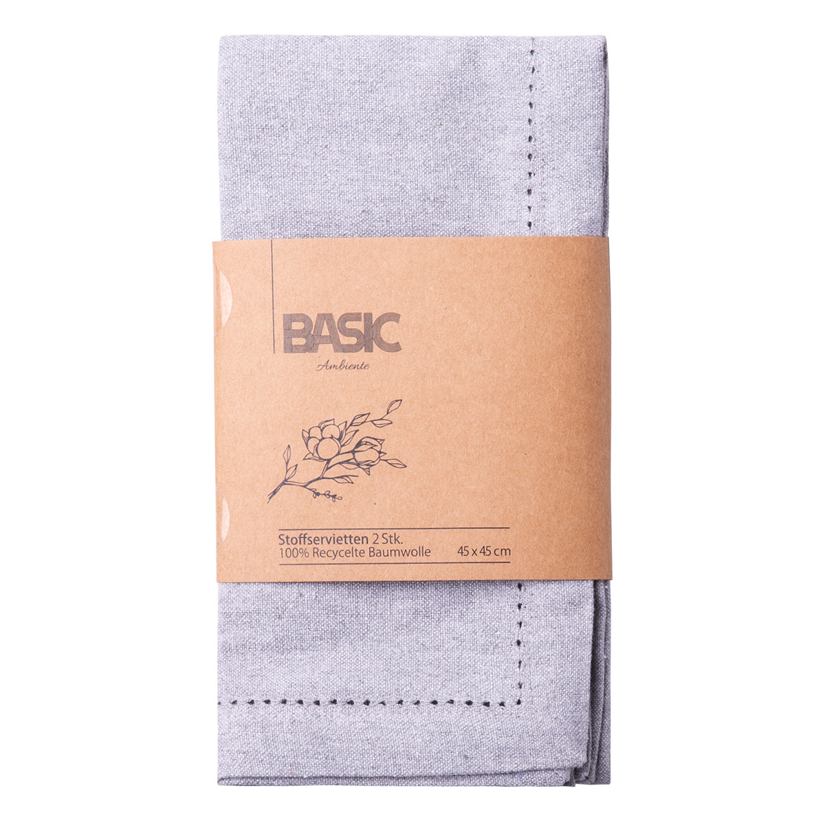 Tovaglioli in cotone grigio chiaro 45 x 45 cm 2 pz – Basic Ambiente