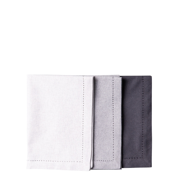 Steel grey cotton placemat 32 x 48 cm 2 pcs – Basic Ambiente