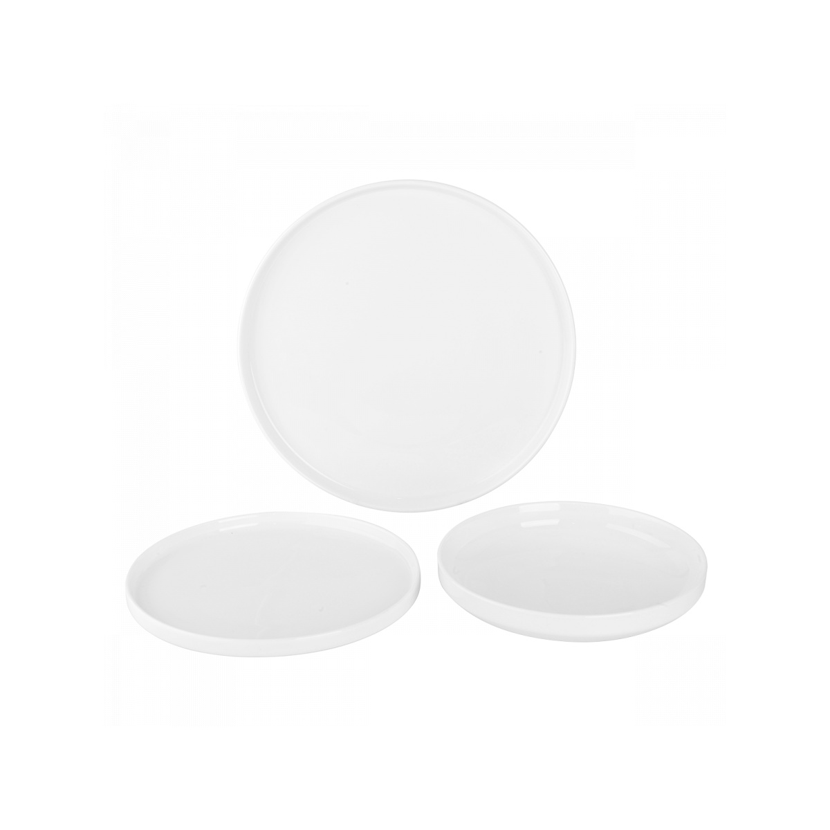 Set of white plates U-Coupe 12 pcs — Flow Lunasol