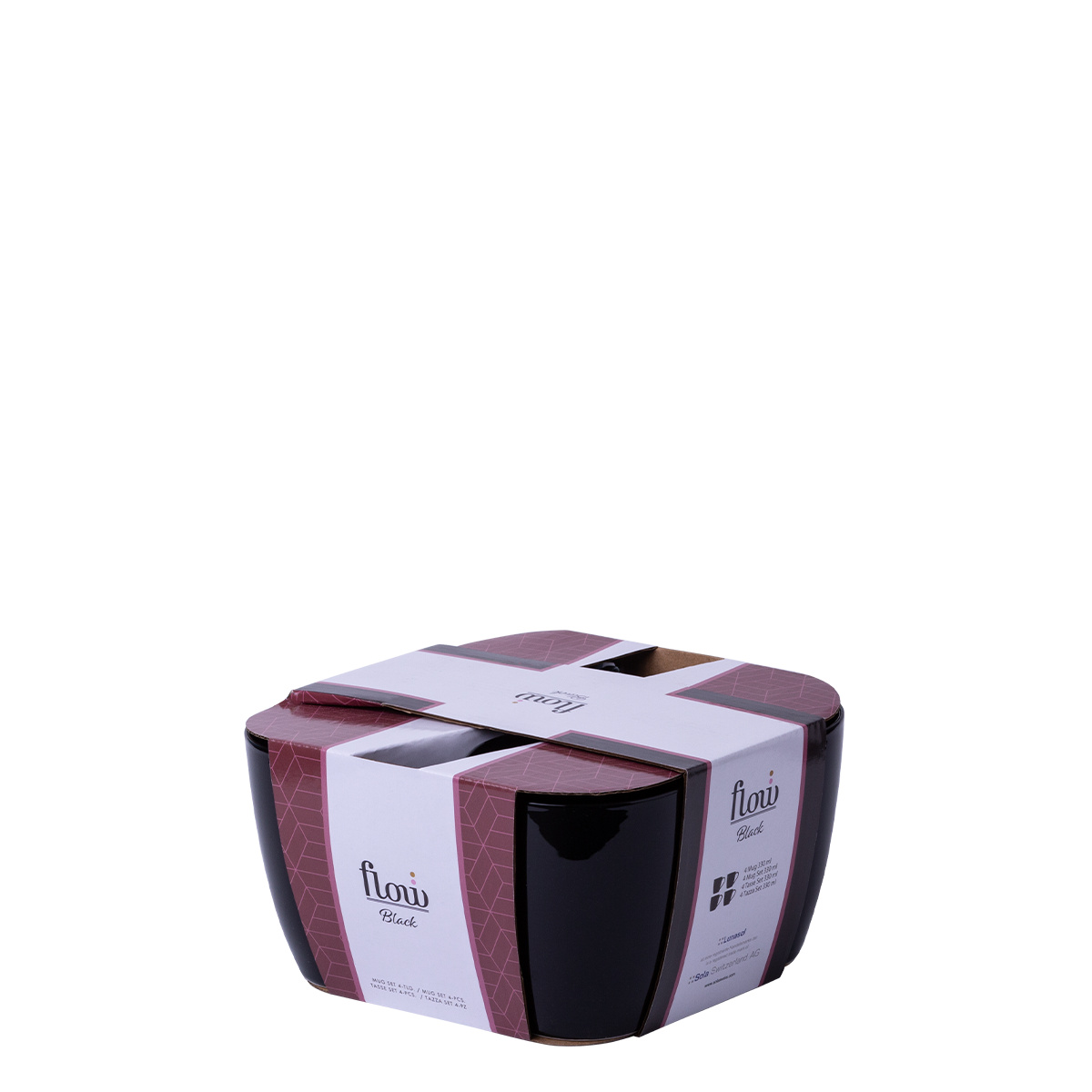Set di tazza 4 pezzi neri - Flow