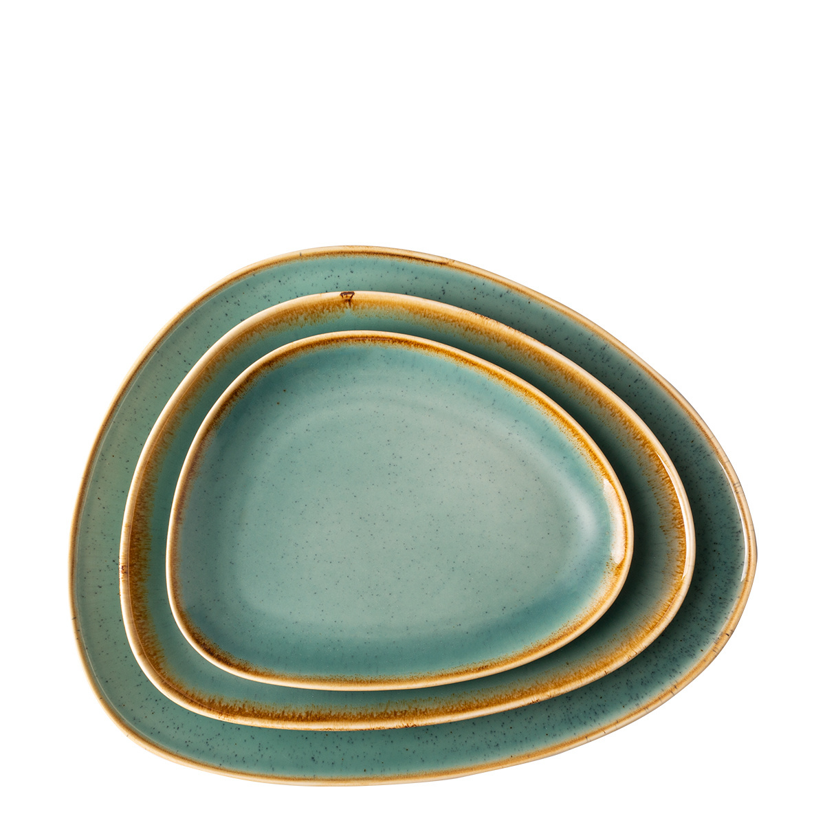 Assiette Triangle Sand turquoise 30,5 x 24,2 cm – Gaya