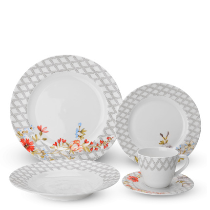 Porzellan Set 20-tlg. - Premium Platinum Line Fleur