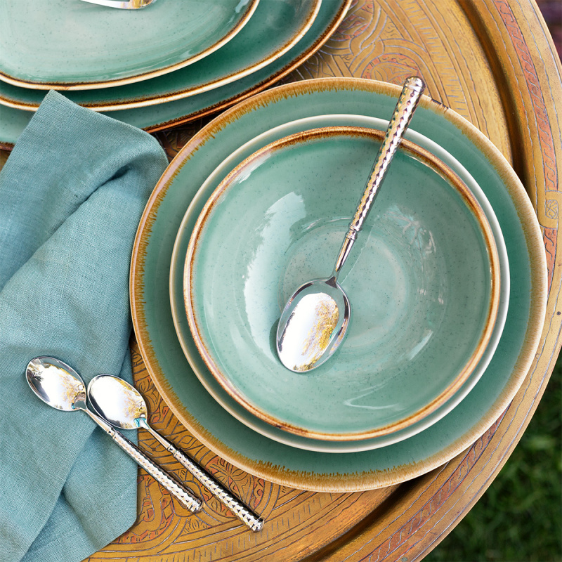 Dinner plate Sand turquoise 28 cm – Gaya