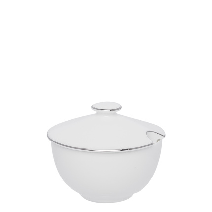 Sugar bowl 9.5 cm with platinum rim - Premium Platinum Line