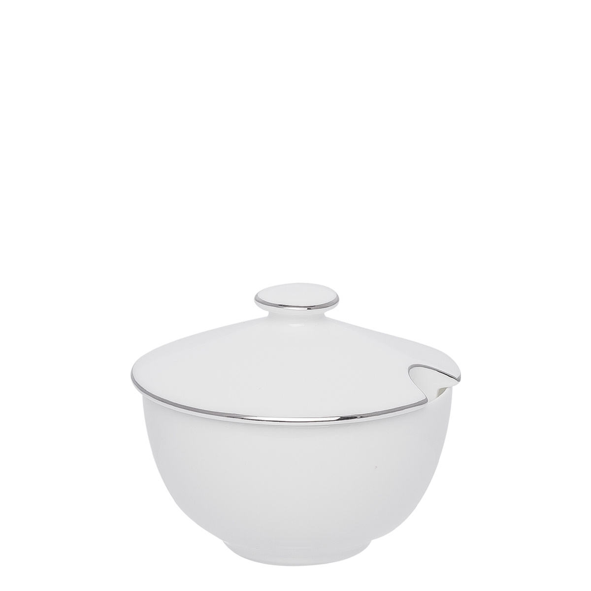 Sugar bowl 9.5 cm with platinum rim - Premium Platinum Line