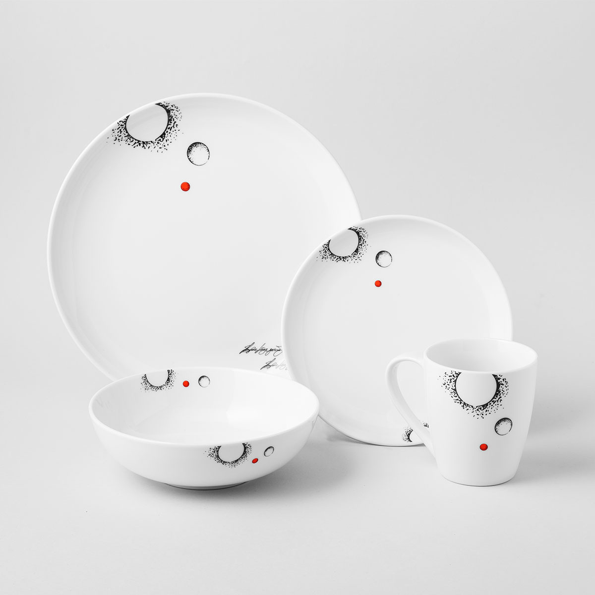 Set di 4 piatti Coupe da 27 cm - S-Art Elements Fire
