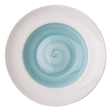 Grand Hotel Premium color - Pastateller 25 cm azur / weiss aussen