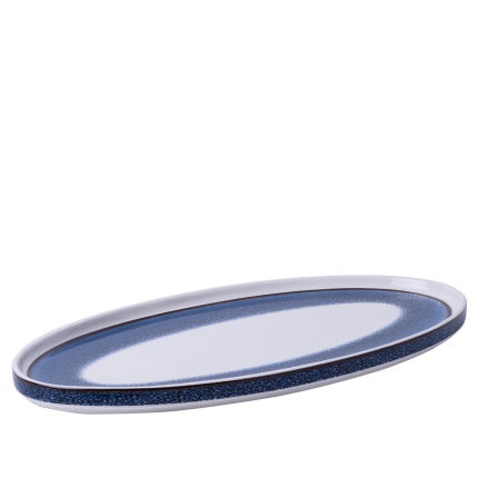 Assiette plate ovale U-Coupe 35.5 x 18 cm - Flow Lunasol sparkling blue