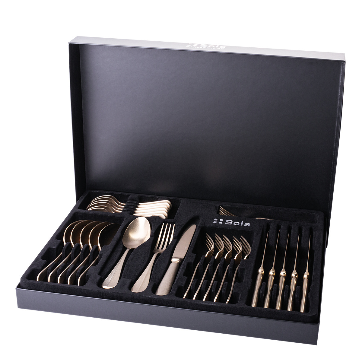 24-Piece Cutlery Set - Baguette Vintage PVD Champagne Stone Wash