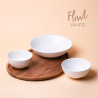 Set 4 pezzi Flowl Gaya Atelier bianca + Vassoio Triangle in acacia