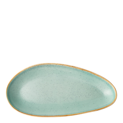 Servierplatte oval Sand türkis 41 cm – Gaya
