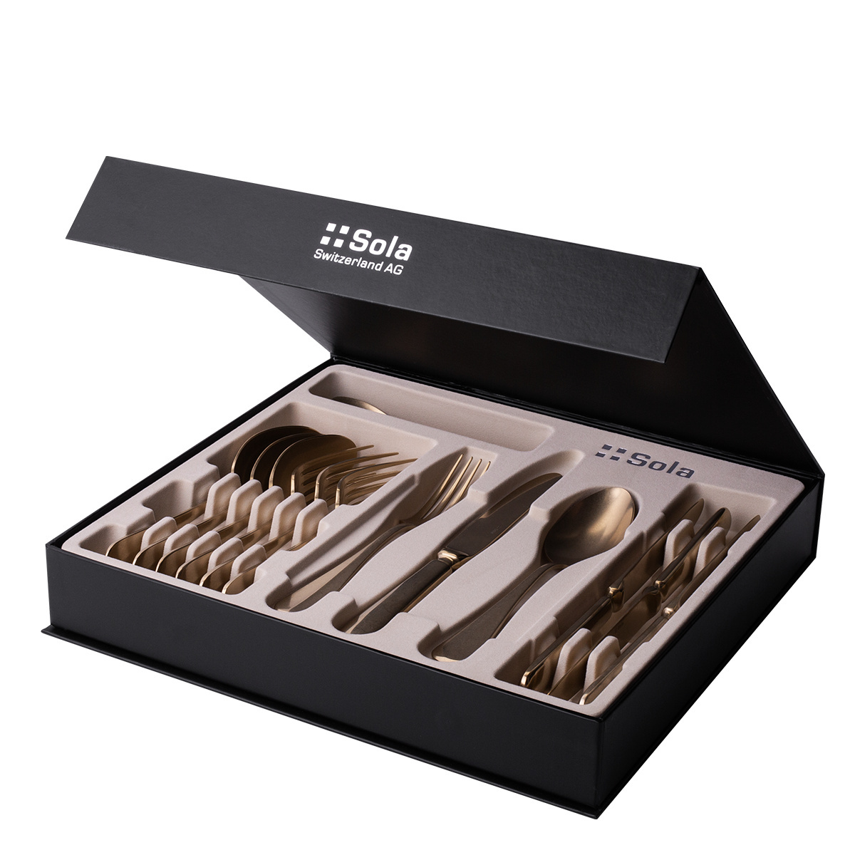 16-Piece Cutlery Set - Baguette Vintage PVD Champagne Stone Wash