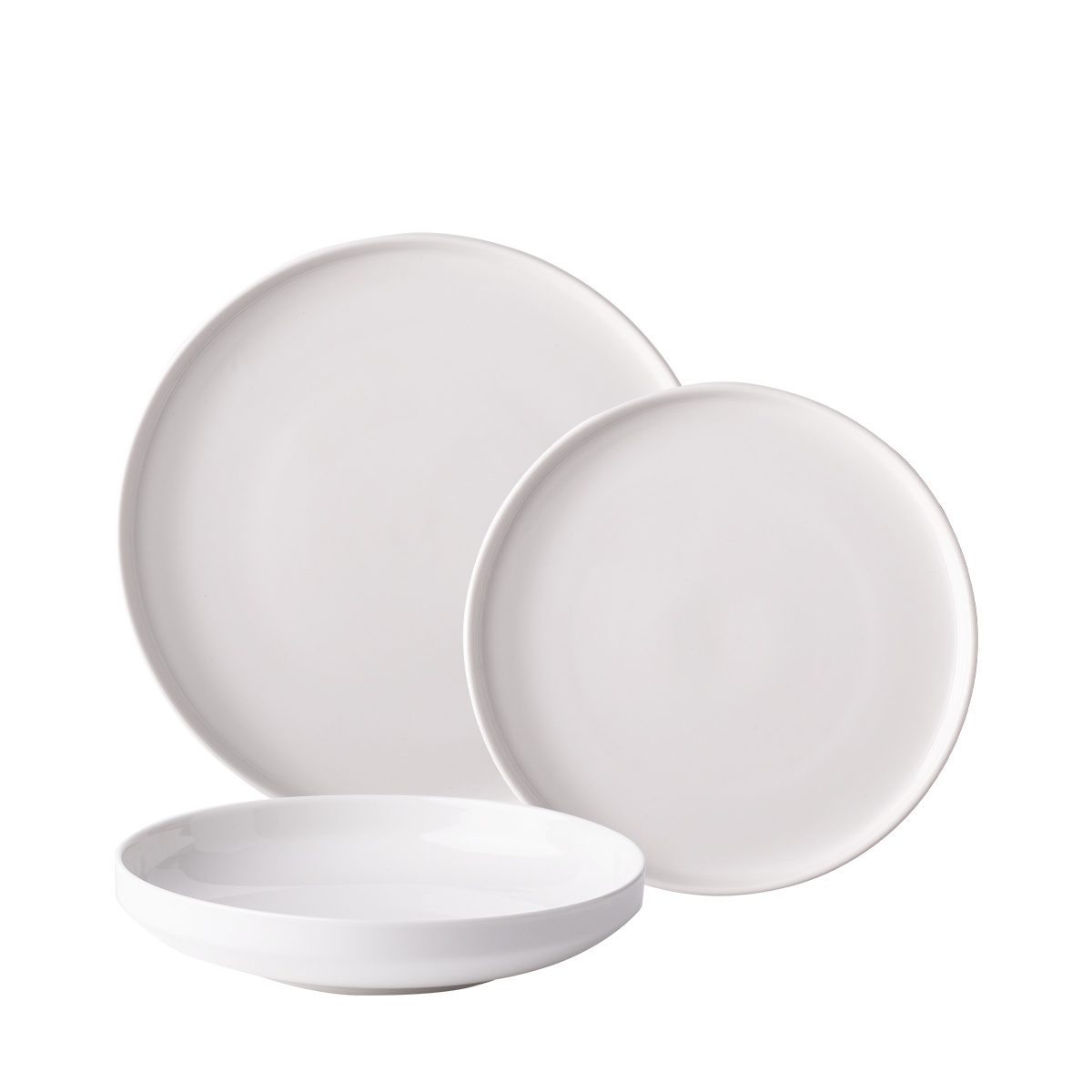 Set of white plates U-Coupe 12 pcs — Flow Lunasol