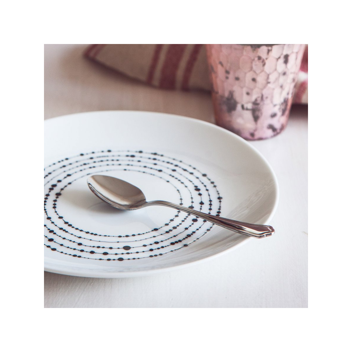Dessert plate 20.5 cm set of 4 - Basic Dots