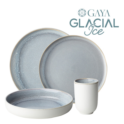 Service en porcelaine 16 pièces - Gaya Atelier Glacial Ice