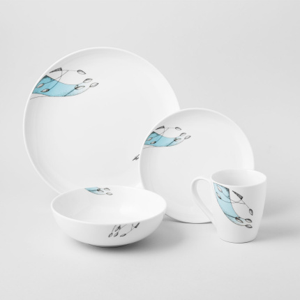 Set di 4 piatti fondi / Bowl da 18 cm - S-Art Elements Water