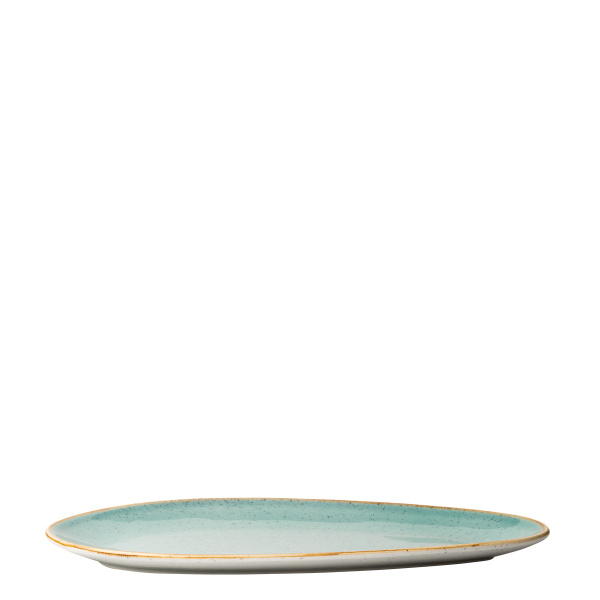 Assiette ovale Sand turquoise 36 cm – Gaya
