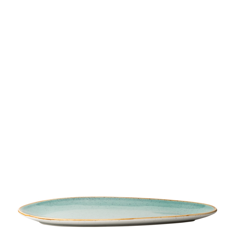 Assiette ovale Sand turquoise 36 cm – Gaya