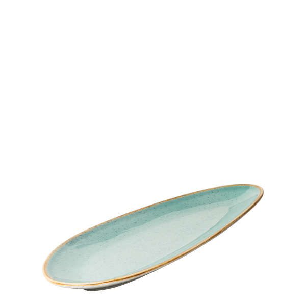 Assiette ovale Sand turquoise 36 cm – Gaya