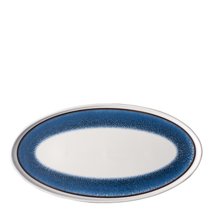 Teller flach oval U-Coupe 35.5 x 18 cm - Flow Lunasol sparkling blue