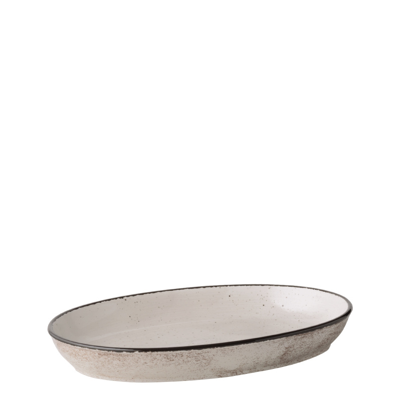 Pirofila ovale 32 x 23 x 4,5 cm - Elements grigio chiaro maculato