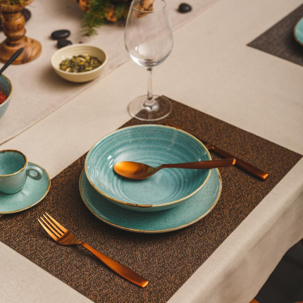 Deep plate Spiral Sand turquoise 19,5 cm – Gaya