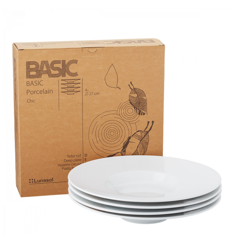 Piatto fondo 27 cm set 4 pz. - Basic Chic
