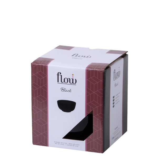 Set di bowl 4 pezzi 14 cm neri - Flow