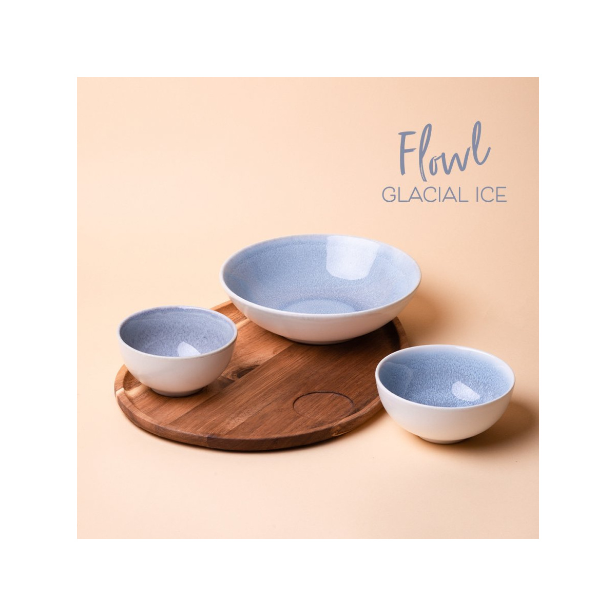 Set Flowl Glacial Ice Schalen + Tablett | Gaya Lunasol