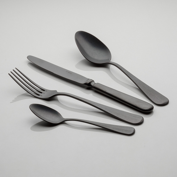 Besteckset 24-tlg. - Dessert - Baguette Vintage PVD schwarz Stone Wash