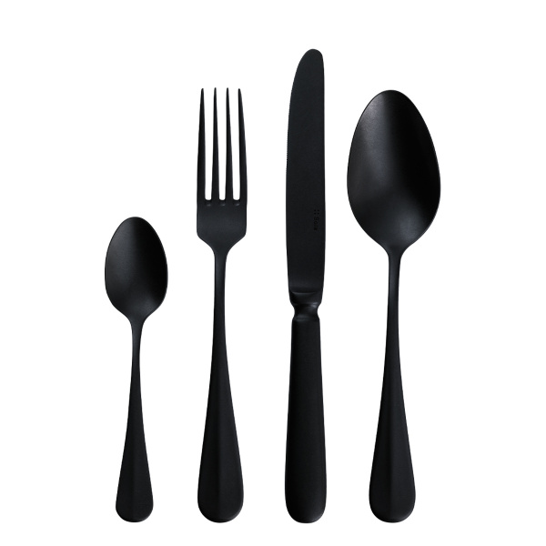Besteckset 24-tlg. - Dessert - Baguette Vintage PVD schwarz Stone Wash
