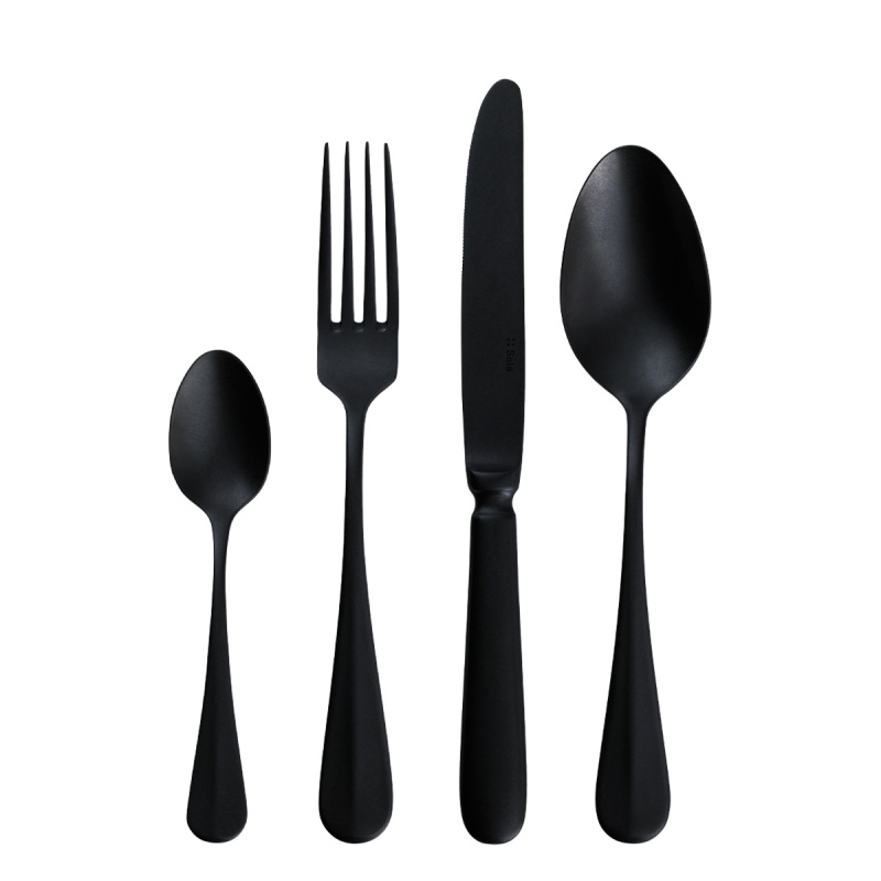 Besteckset 24-tlg. - Dessert - Baguette Vintage PVD schwarz Stone Wash