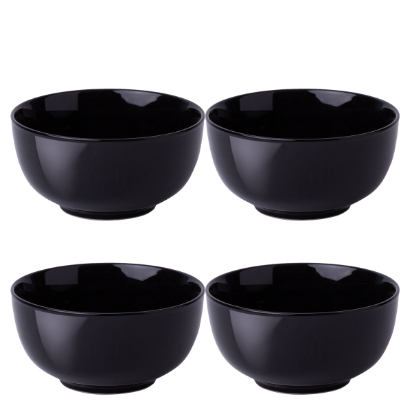 Set di ciotola 4 pezzi 16 cm neri - Flow